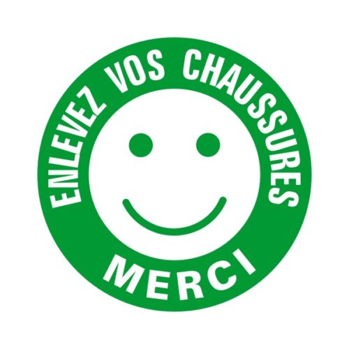 Panneau chaussures interdites signalisation pour la porte