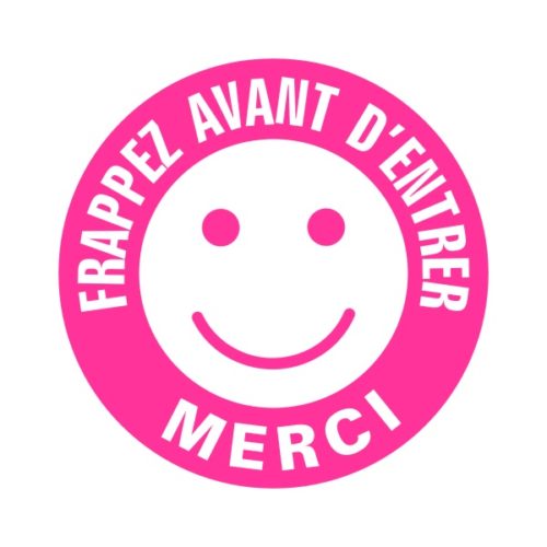 Panneau frappez avant d'entrer pour la porte d'entrée