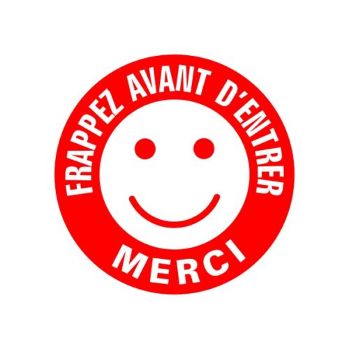 Sticker Frappez Avant D entrer Signal tique Smiley Decorenkit La 