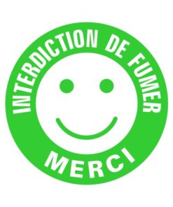Panneau smiley interdiction de fumer ici