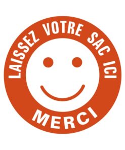 Sticker info magasin laissez votre sac ici