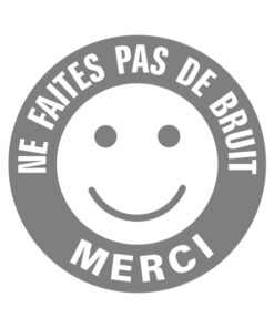 Sticker ou panneau smiley ne faites pas de bruit