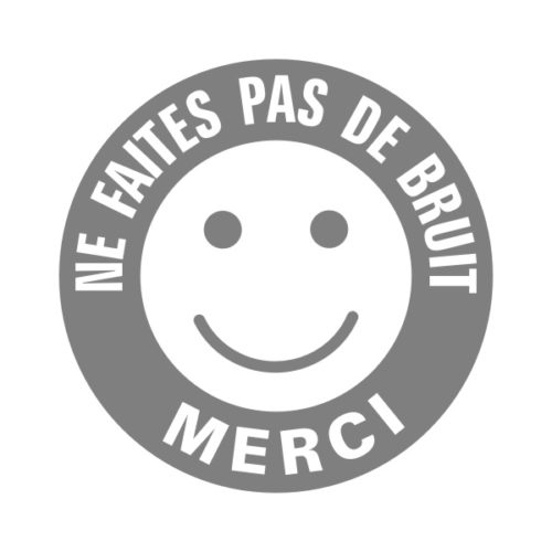 Sticker ou panneau smiley ne faites pas de bruit
