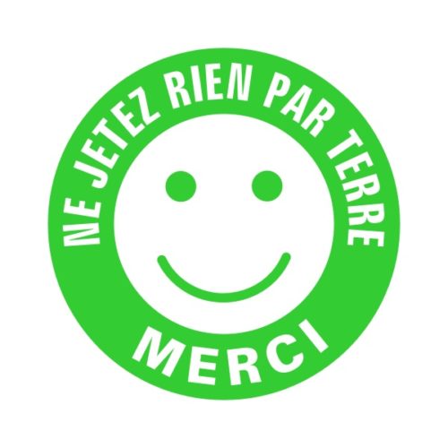 Sticker interdit de jetez des trucs par terre