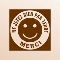 Sticker smiley ne jetez rien par terre