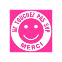 Sticker signalétique ne touchez pas, signalétique smiley