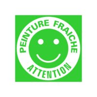 Panneau peinture fraiche, signalétique smiley