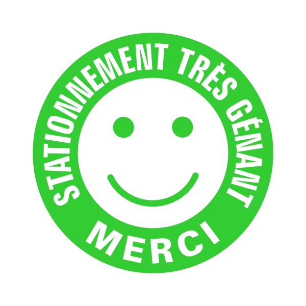 sticker smiley stationnement genant