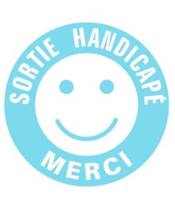 Sticker sorties handicapés signalétique smiley