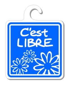 Sticker humour pour les toilettes plaque de porte réversible