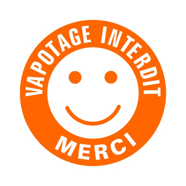 Sticker Vapotage interdit ici merci Signalétique smiley - Decorenkit