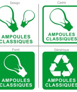 Panneau pour le recyclage des ampoules traditionnelles