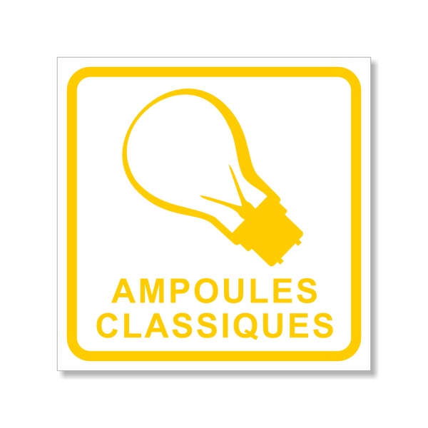 Sticker pour le recyclage des ampoules classiques