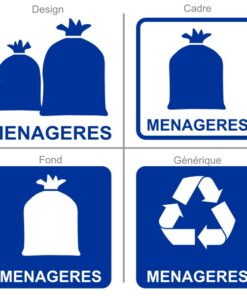 Panneau signalétique tri sélectif des ordures ménagères
