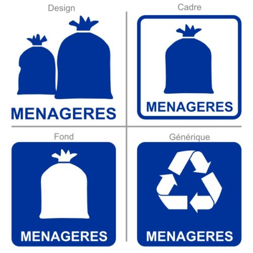 Panneau signalétique tri sélectif des ordures ménagères