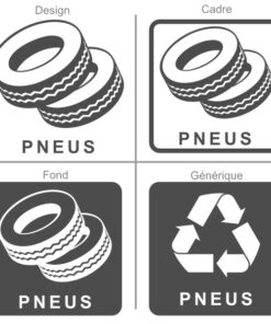 Pictogramme autocollant pour le tri sélectif des pneumatiques
