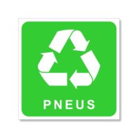 Sticker signalisation pour le tri sélectif des pneumatiques,