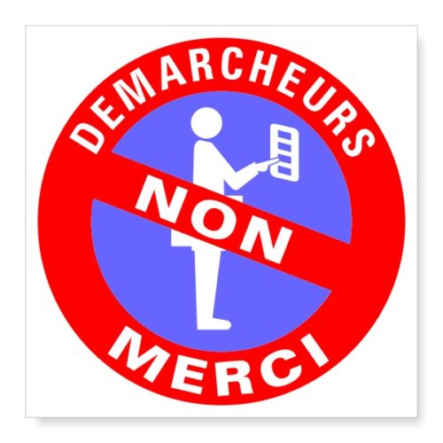Sticker non merci au démarcheurs classique