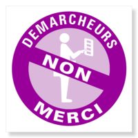 Panneau anti démarcheurs bicolore Panneau ou sticker non au démarchage