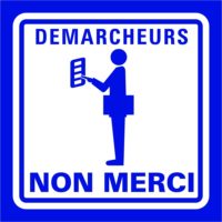 Plaque de boite aux lettres adhésive PAS DE DÉMARCHAGE MERCI