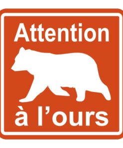 Sticker sécurité attention aux ours