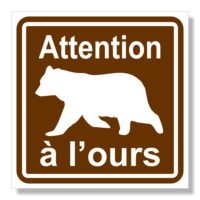 sticker porte attention à l'ours Sticker attention aux ours sticker autocollant