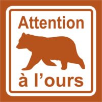 Panneau sécurité attention à l'ours Sticker attention aux ours