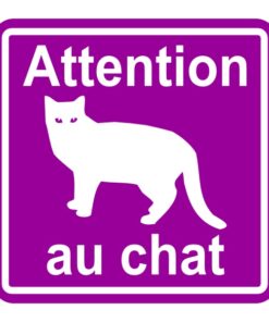 Sticker attention au chat