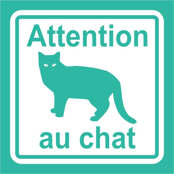 Enseigne Murale Céramique 'Attention Au Chat' – Grande Taille 27 Cm – Fabriquée Main UK