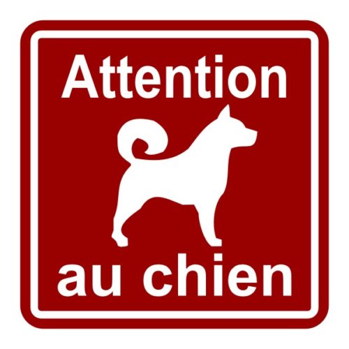 Panneau ou sticker autocollant attention au chien