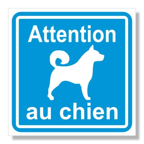 Panneau autocollant attention au chien