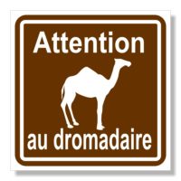 Sticker attention au dromadaire panneau adhésif attention au dromadaire