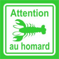 Sticker humour attention au homard