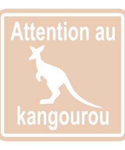 Sticker ou panneau sécurité attention au kangourou