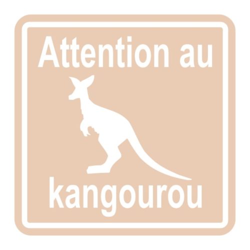 Sticker ou panneau sécurité attention au kangourou