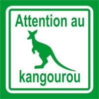 Panneau sécurité attention au kangourou Sticker ou panneau attention au kangourou