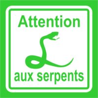 Panneau sécurité attention aux serpents Panneau signalétique sécurité attention aux serpents