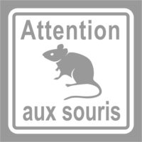 sticker porte attention aux souris Sticker humour et sécurité attention aux souris