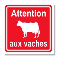 Panneau attention aux vaches pour la sécurité