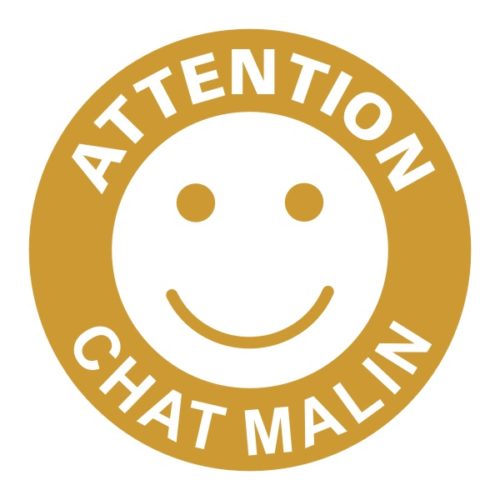 Sticker ou panneau pas cher smiley chat malin