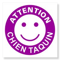 Sticker attention au chien