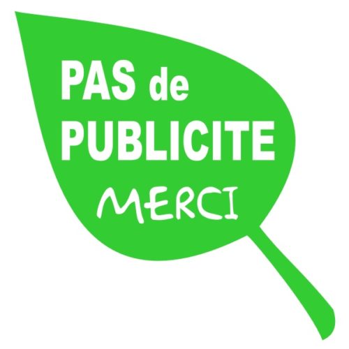 sticker ou panneau pas de publicité écologique