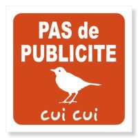 Sticker pas de publicité déco avec oiseau pour la boite aux lettres