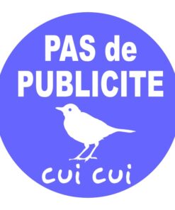 Sticker autocollant boite aux lettres pas de publicité avec joli oiseau
