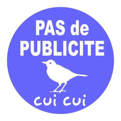 Sticker autocollant boite aux lettres pas de publicité avec joli oiseau
