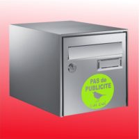 Sticker adhésif ou panneau pas de publicité