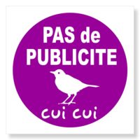 Sticker adhésif pas de publicité avec joli oiseau