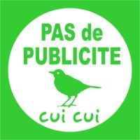 Sticker autocollant pas de publicité avec joli oiseau