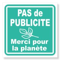 sticker autocollant pas de publicité merci pour la planète