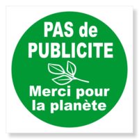 sticker ou panneau adhésif signalétique pas de publicité merci